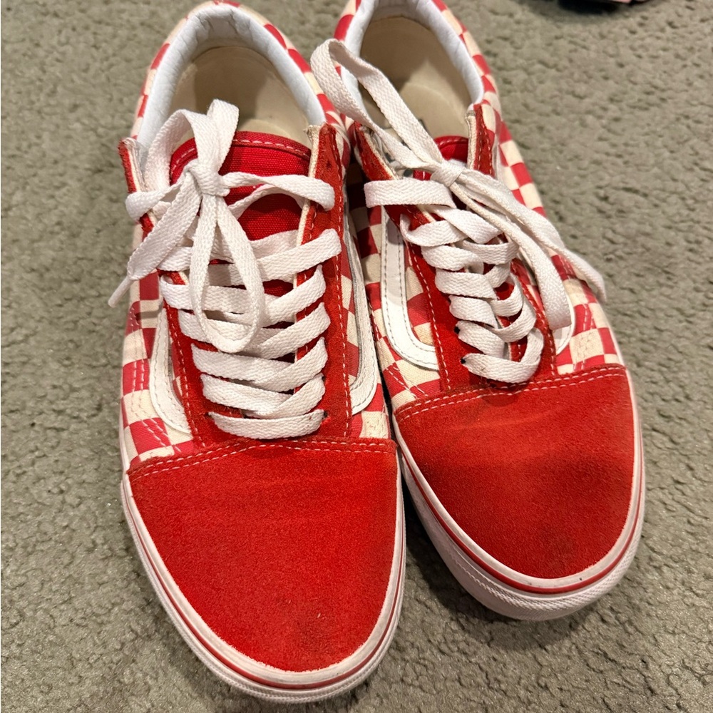 Vans Old School Red and White Checkered